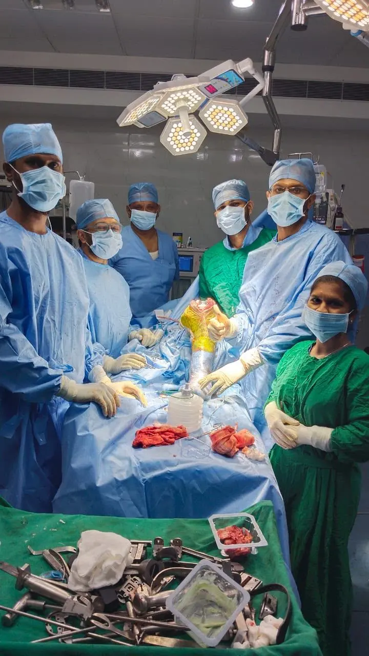 Dr. Balagangadhara with the surgical team